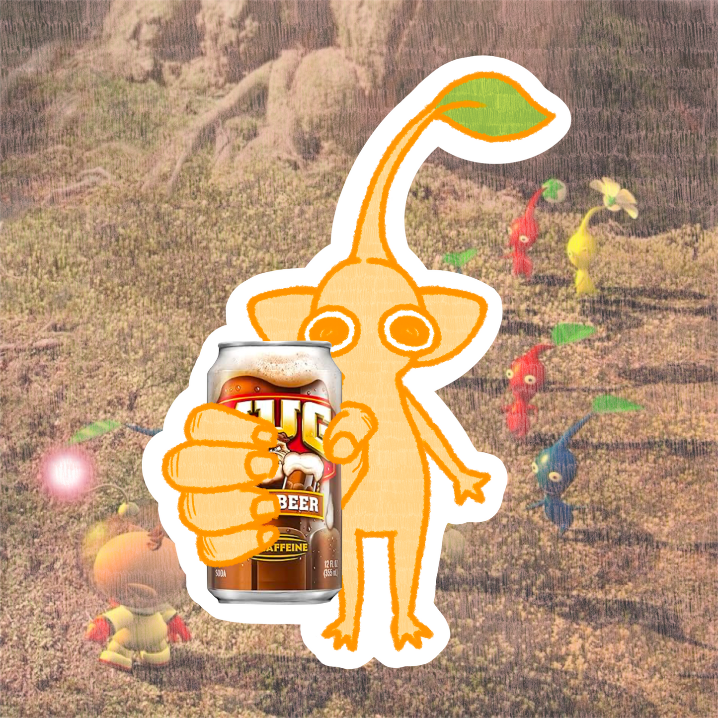 pikmin drink sticker