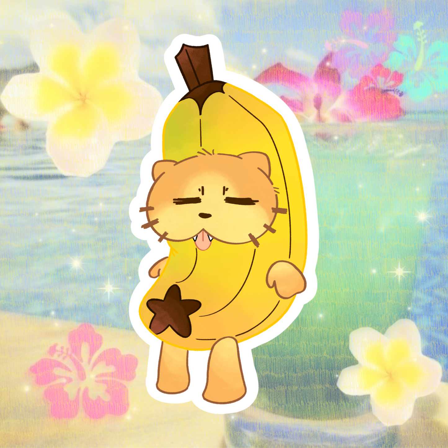 banana cat sticker