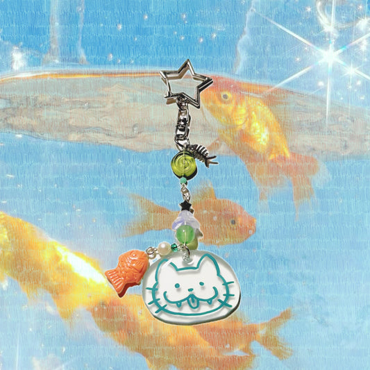 fishy kitty keychain
