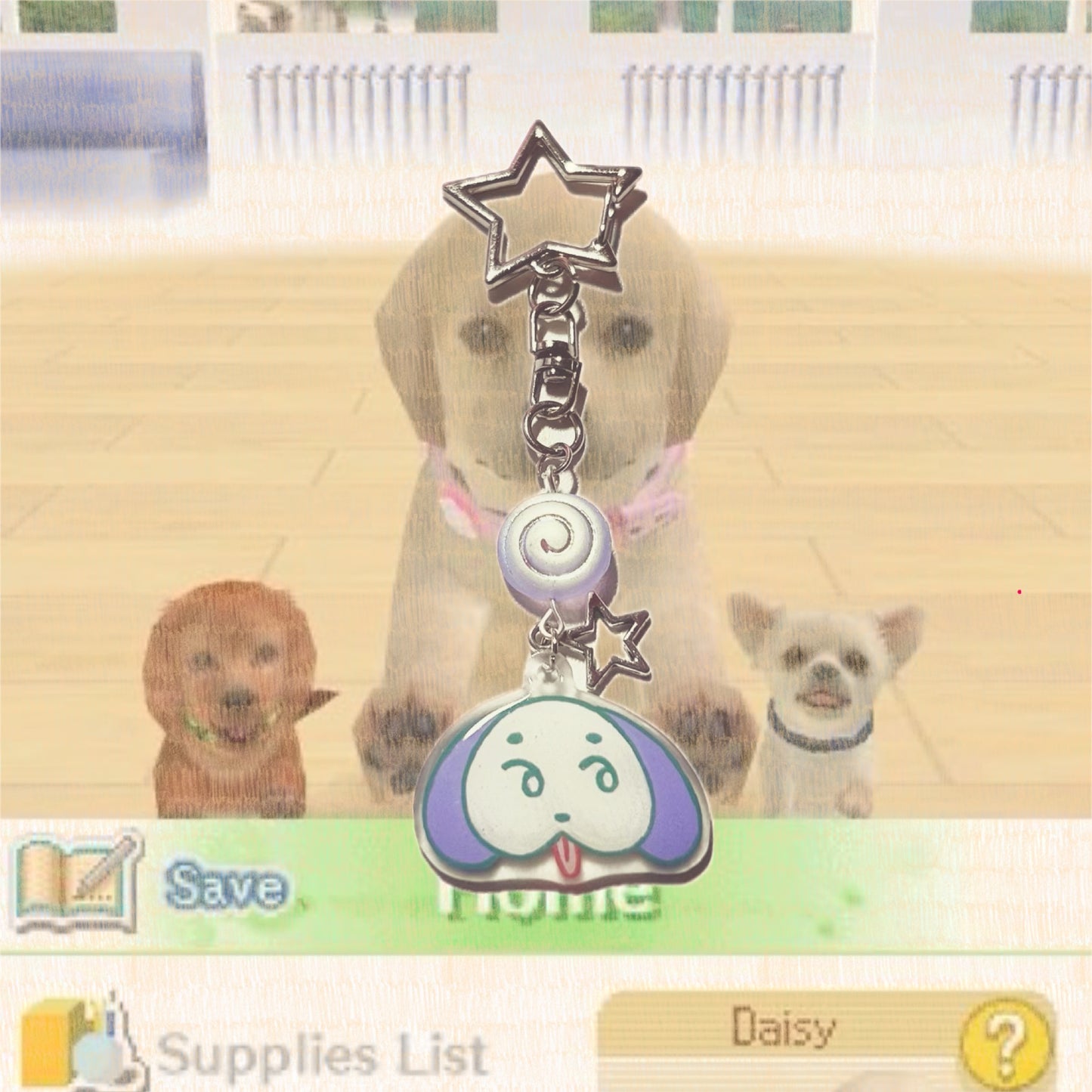 doggie face keychain