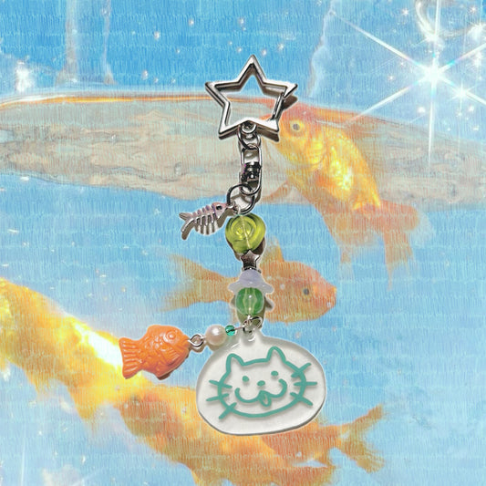 fishy kitty keychain