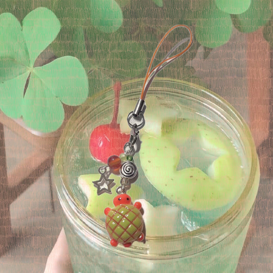 melon turtle keychain
