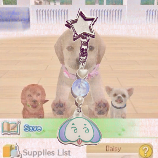 doggie face keychain