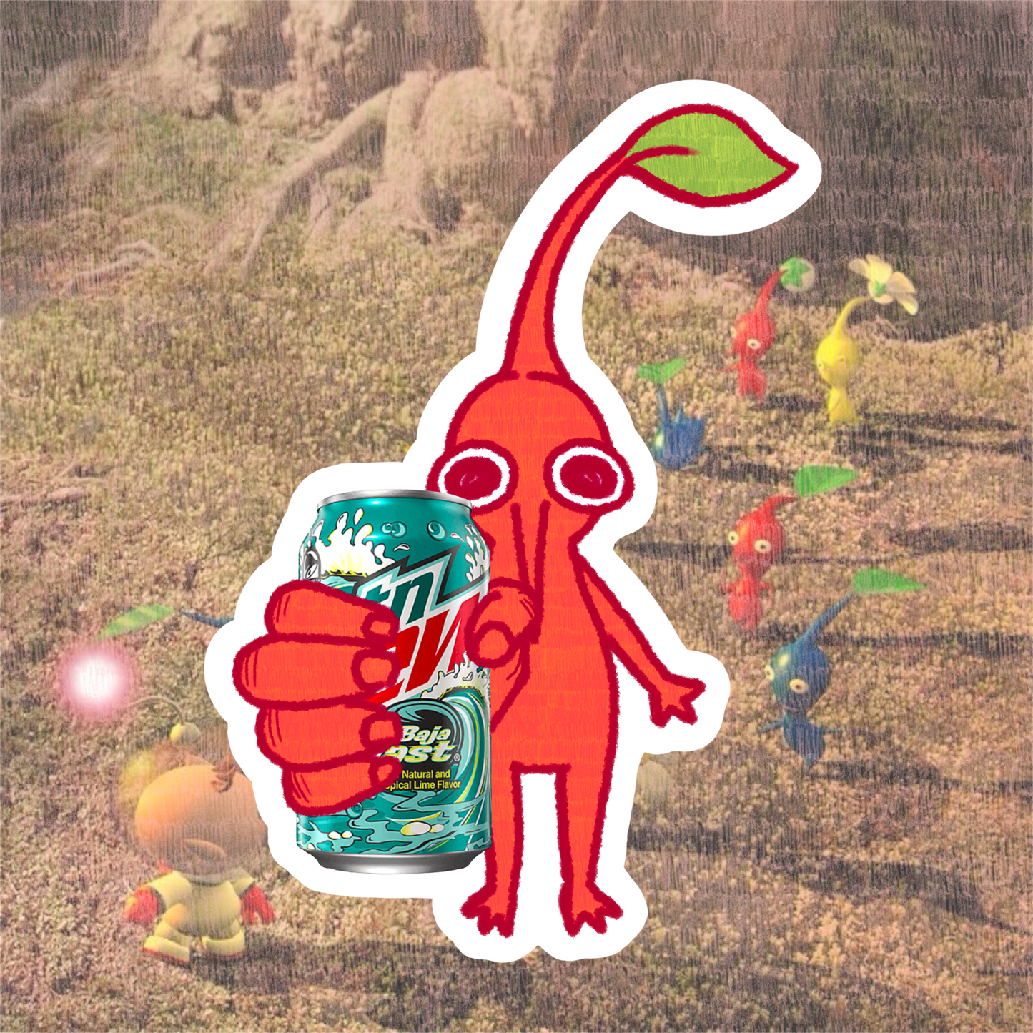 pikmin drink sticker